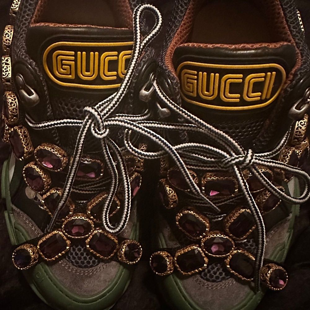 Gucci  Flashtrek Sega Green Removable Crystal